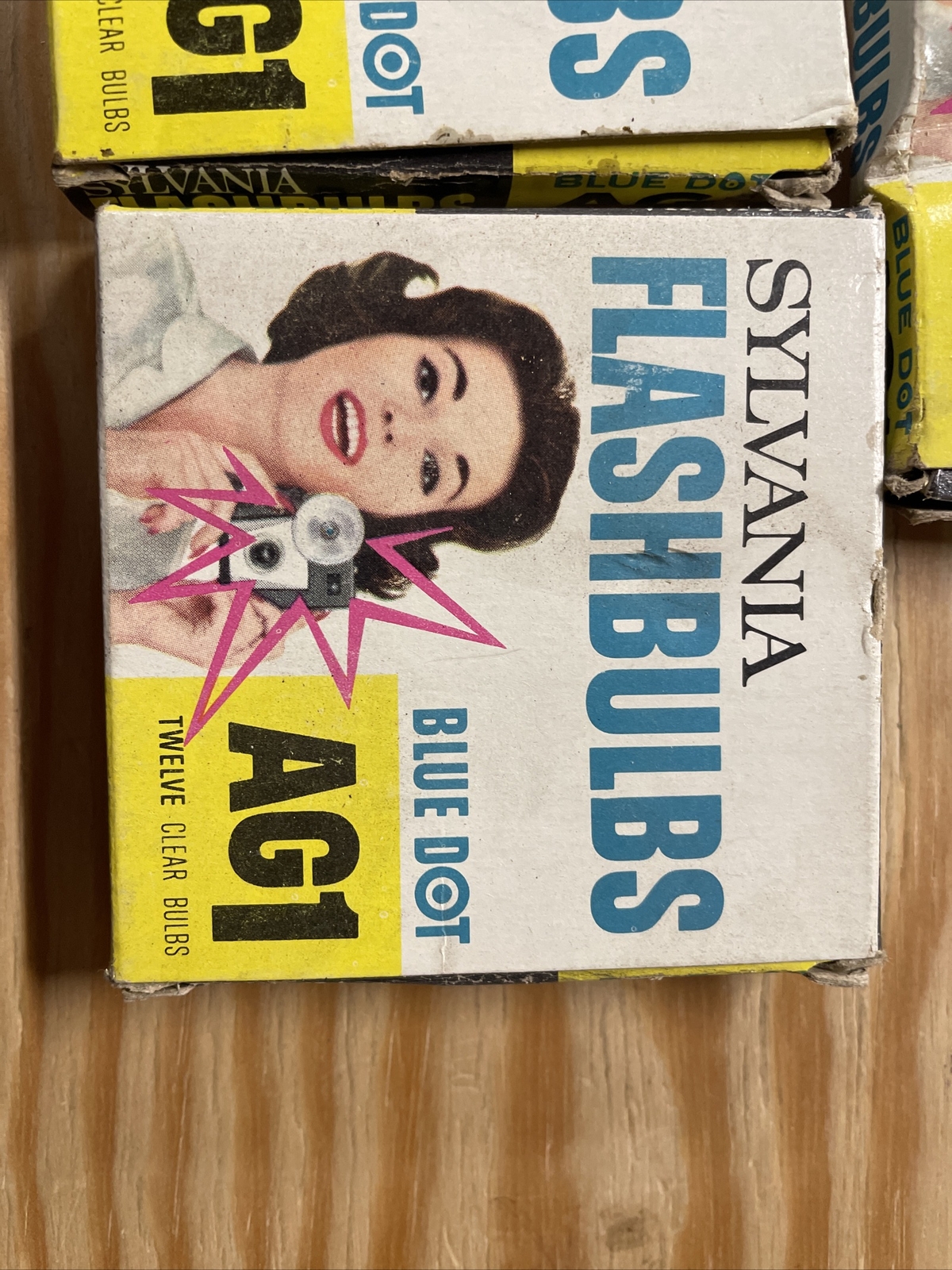 Vintage Sylvania Blue Dot Bulbs AG1 lot of 3 boxes