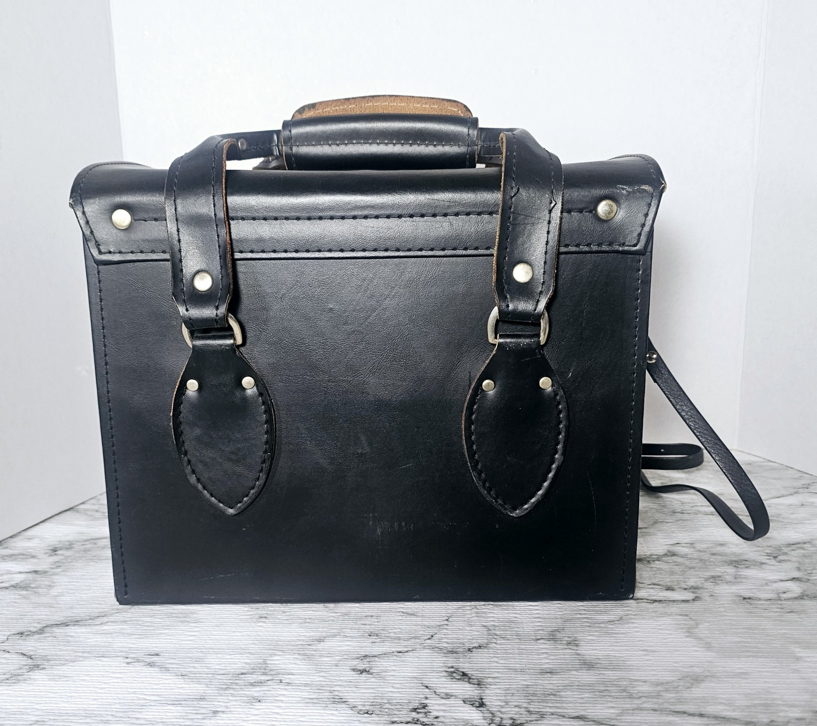 Vintage Kali-Bag Black Leather Camera Bag Large Kalimar Made in Japan
