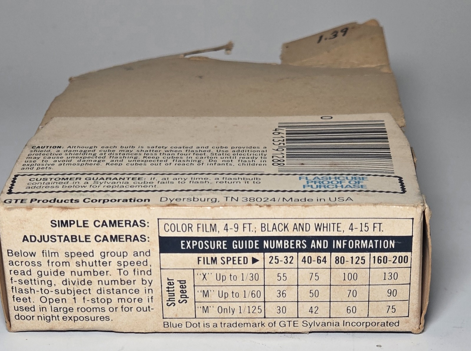 Vintage Sylvania Camera Flash Cubes Blue Dot Flashcubes 3 Pack 12 Flashes NOS