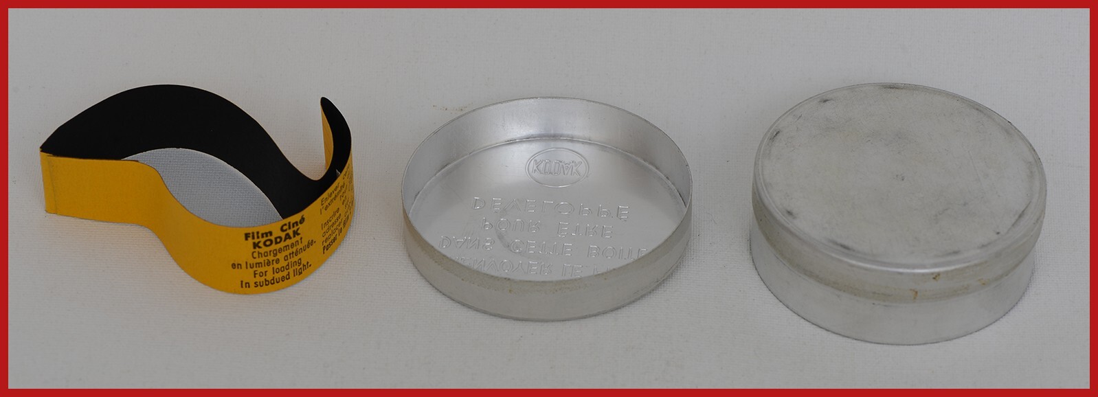 Vintage Kodak Tin Metal Film Canister USA 2″ EXCELLENT CLEAN cond-FREE SHIPPING