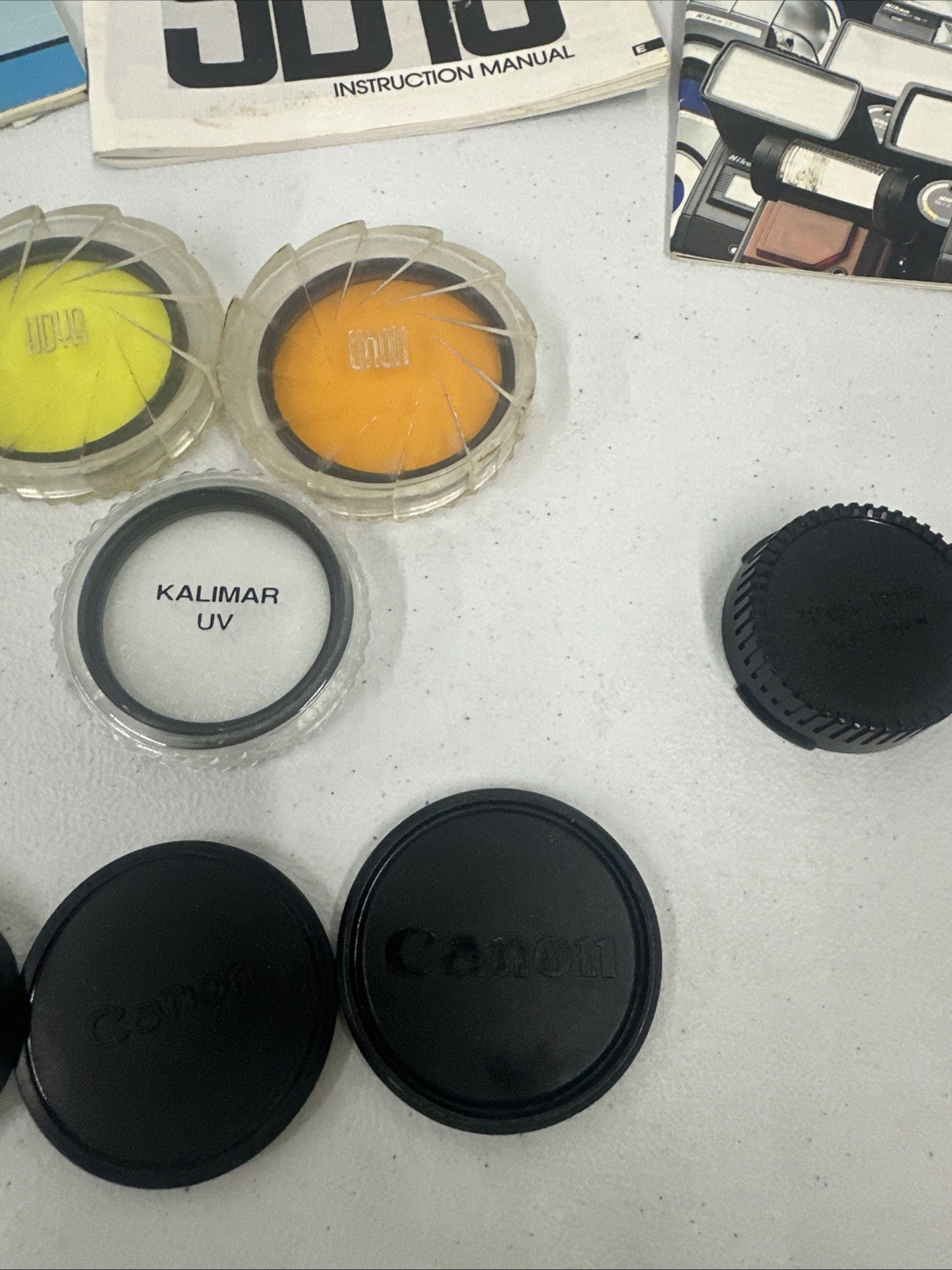 Vintage Camera Parts Accessories Canon Nikon Filters Caps Manuals Hoya Tiffin