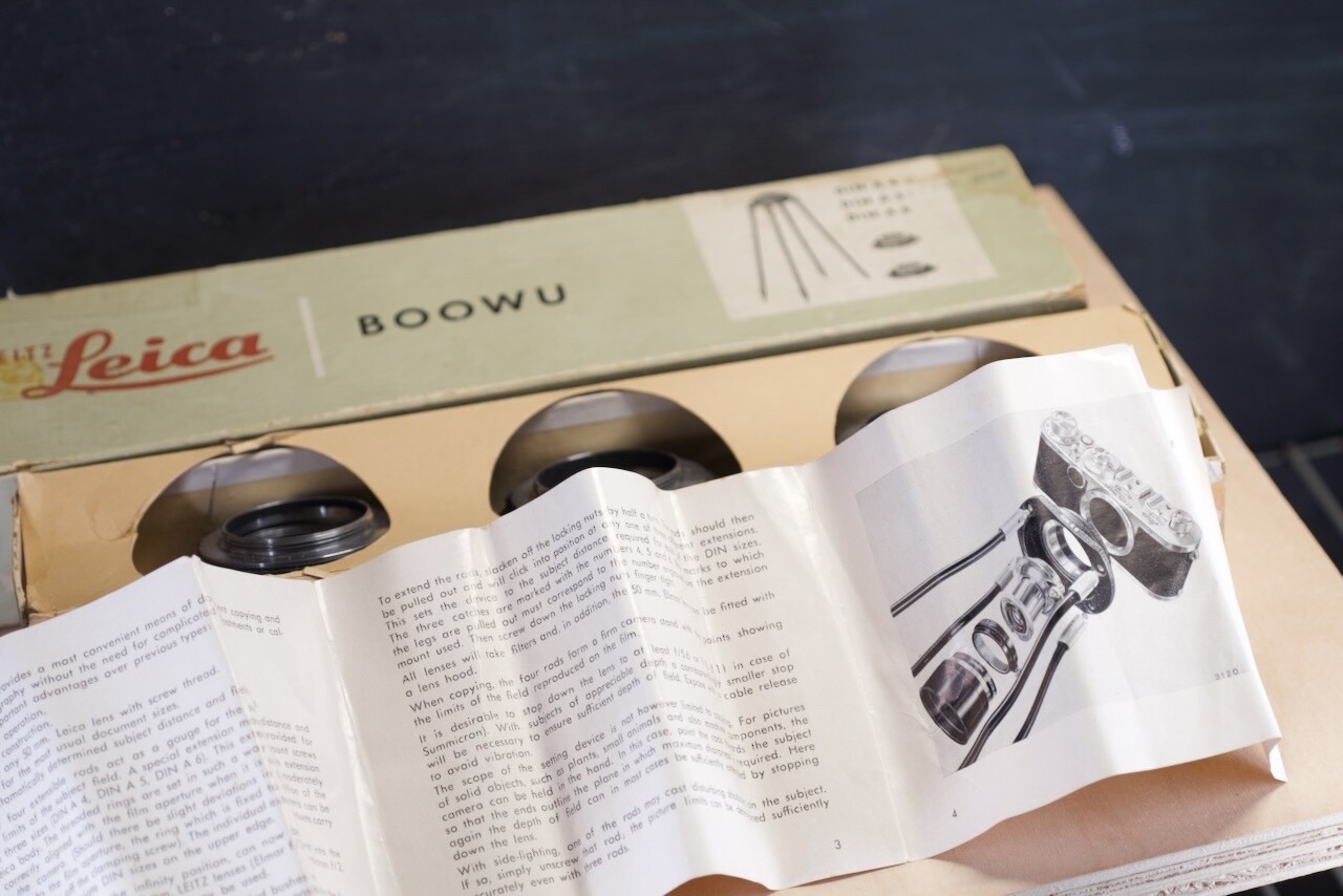 Leica Leitz Wetzlar BOOWU Vintage Copy Stand Attachment Original Box