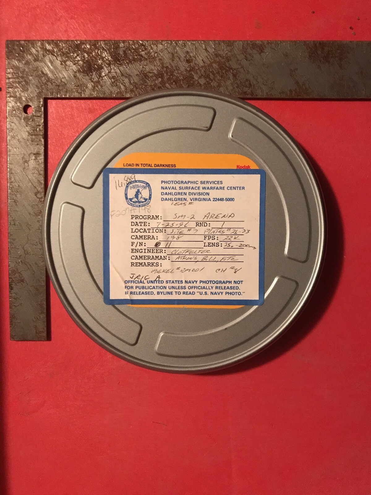1990’s Vintage US Navy 7” 8mm Metal Film Reel Cans Canisters Cases–EMPTY