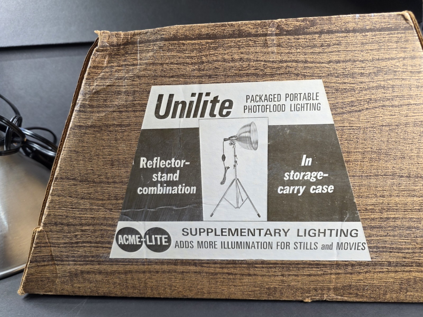 Acme Lite Photo Light and Tripod Vintage With New Bulb