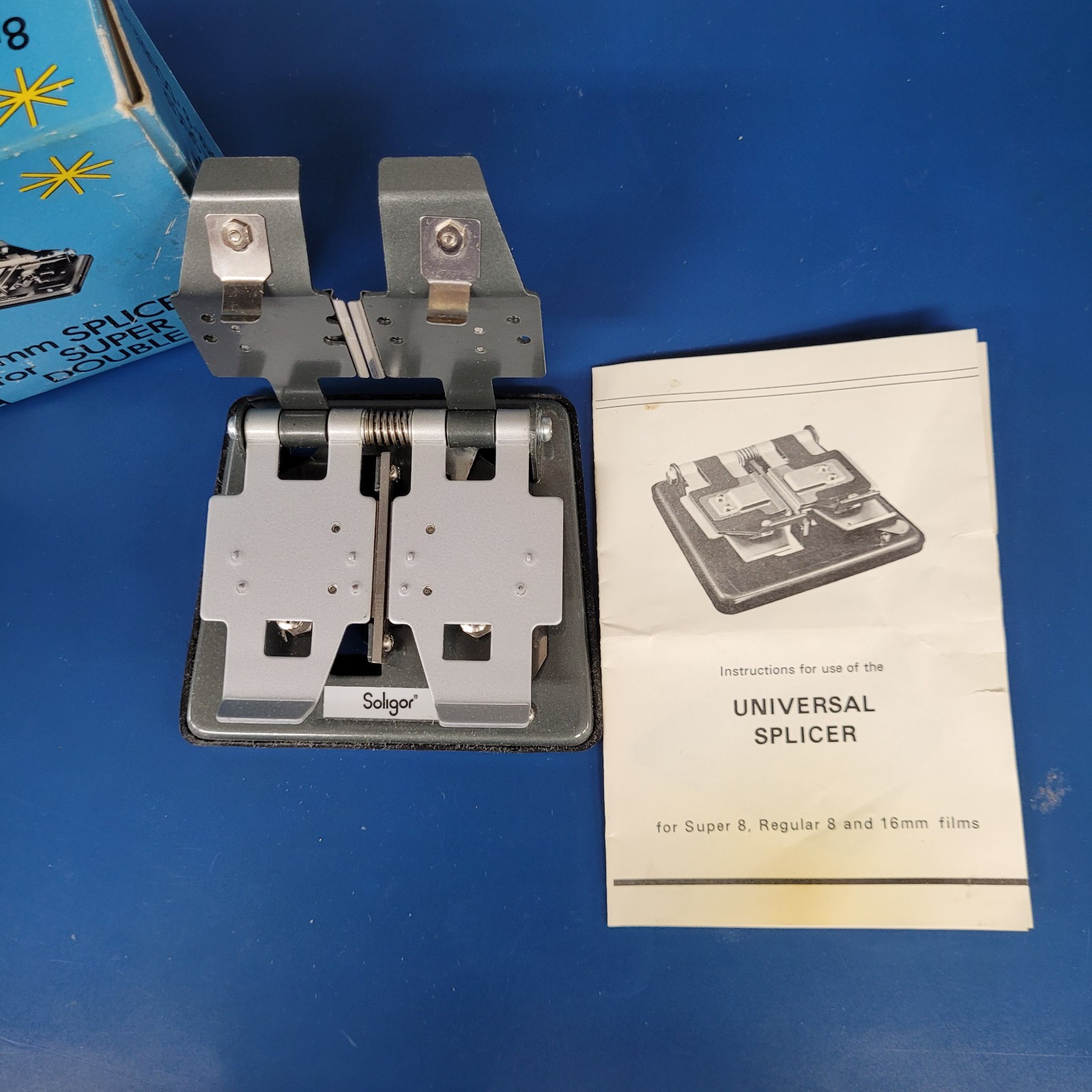 Vintage Soligor Super 8 & Regular 8mm Movie FILM SPLICER With Box Double 8