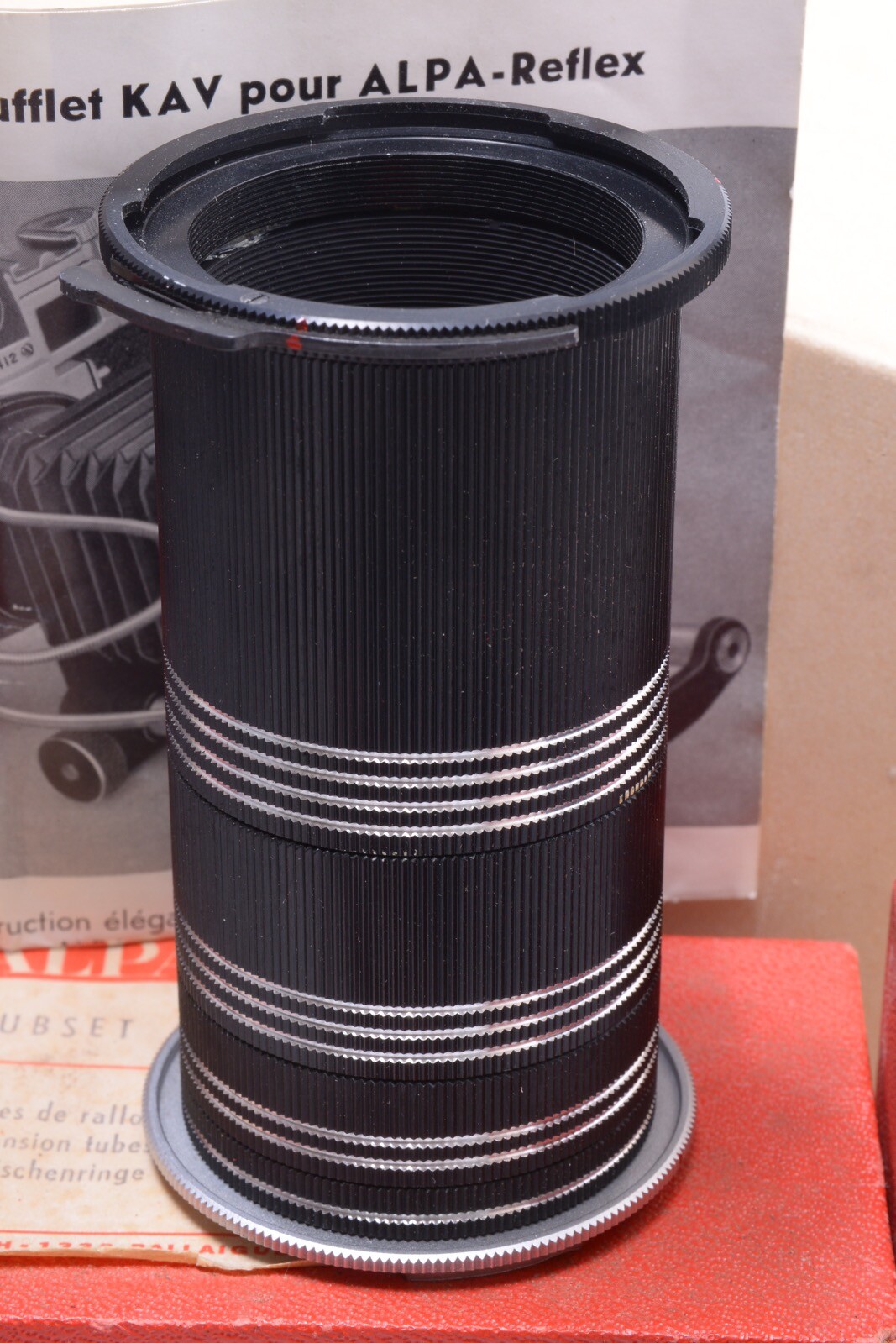 ✅ ALPA REFLEX MACRO BELLOWS EXTENSION TUBES SLIDER DOUBLE CABLE RELEASE SET BOX