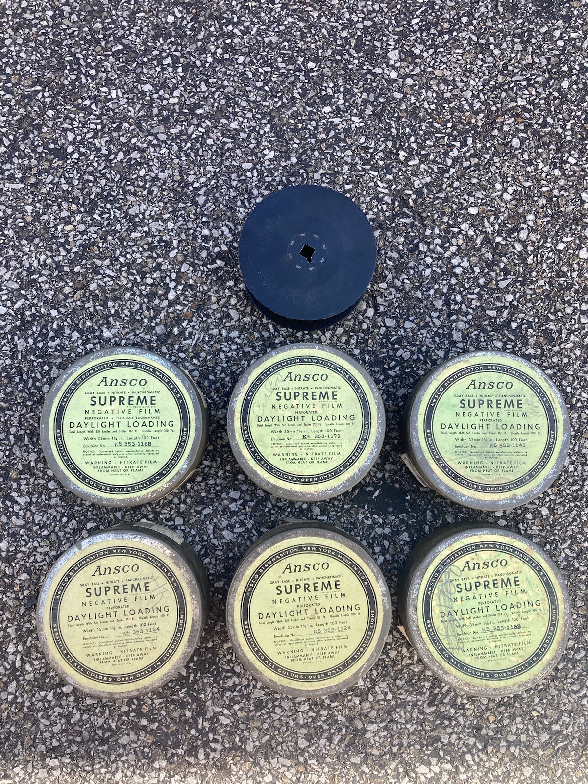 Vintage Agfa Ansco 4″ Tin Negative Film Canister 35mm 100FT with Reel Lot of 16