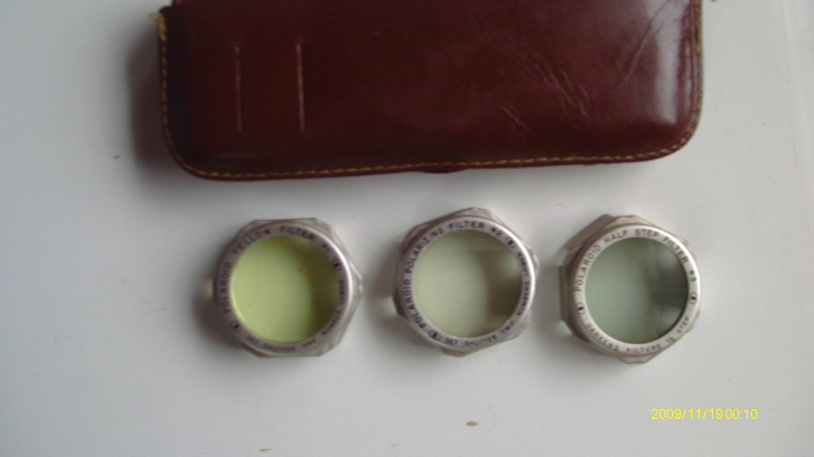 VTG POLAROID CAMERA FILTER KIT #541-HALF STEP , YELLOW & POLARIZER with CASE