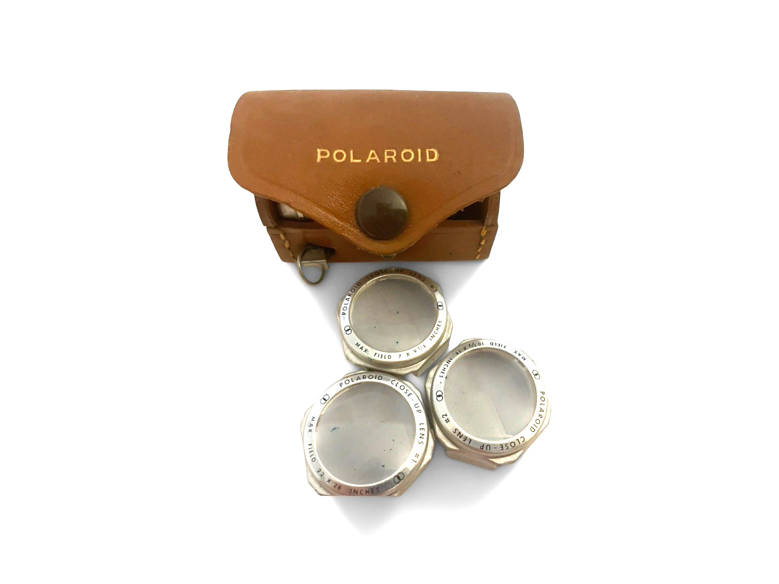 VINTAGE POLAROID CAMERA 3 PIECE CLOSE-UP LENS SET WITH TAPE MEASURE