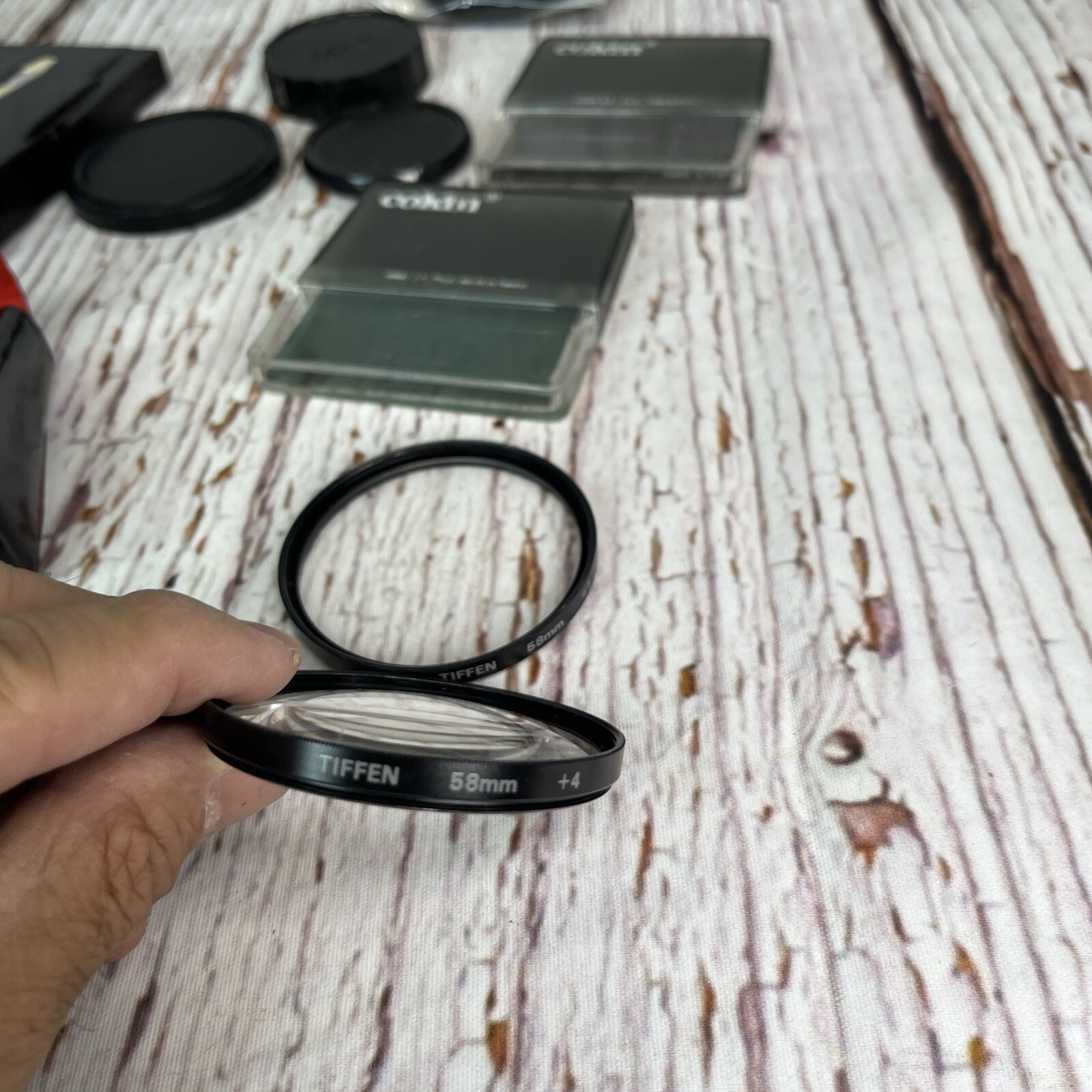 Vintage Camera Lenses And Assorted Parts Cokin ,Rolev , Tiffen