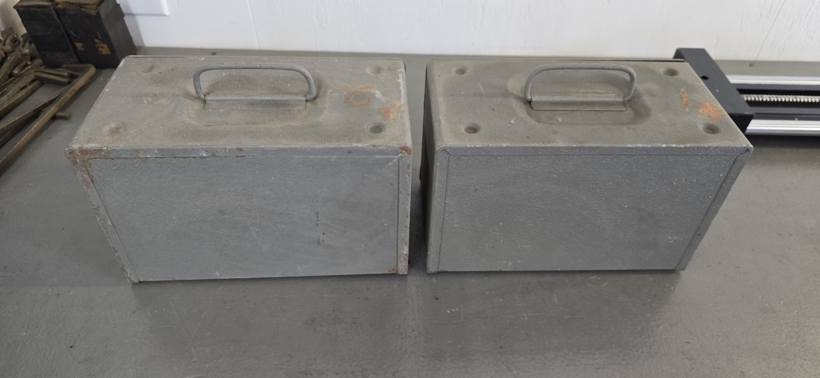 Brumberger Reel to Reel Metal Storage Case B Film Case Lot Pair