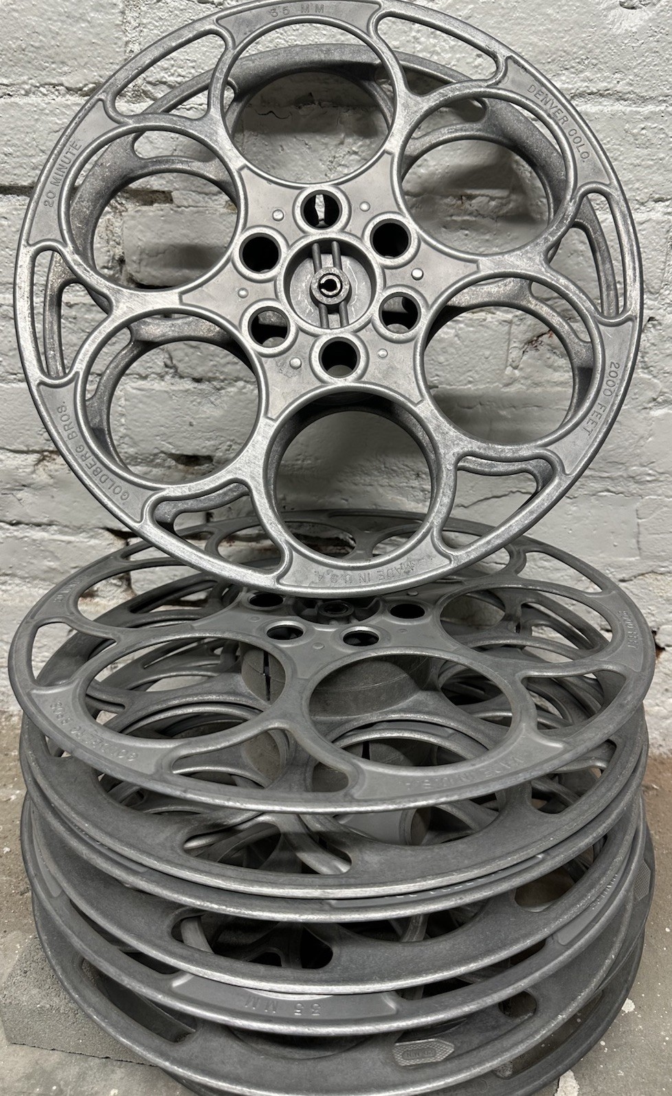 Goldberg Bros. 35mm 2000ft 20 Minute Metal Film Reels Made in USA