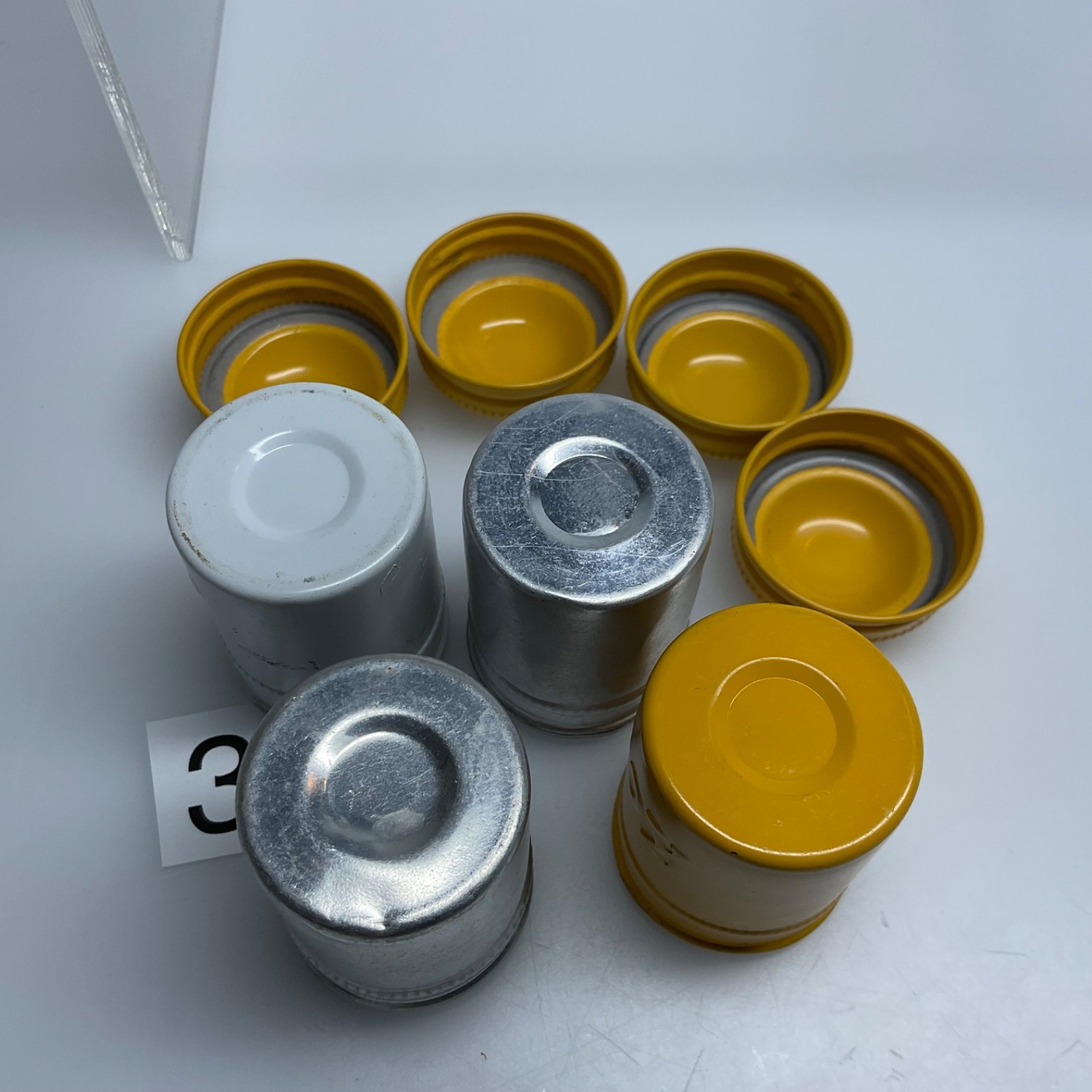 4 VTG Lot Kodak 35mm Film Roll Embossed Container Metal Tin Can Canister yellow