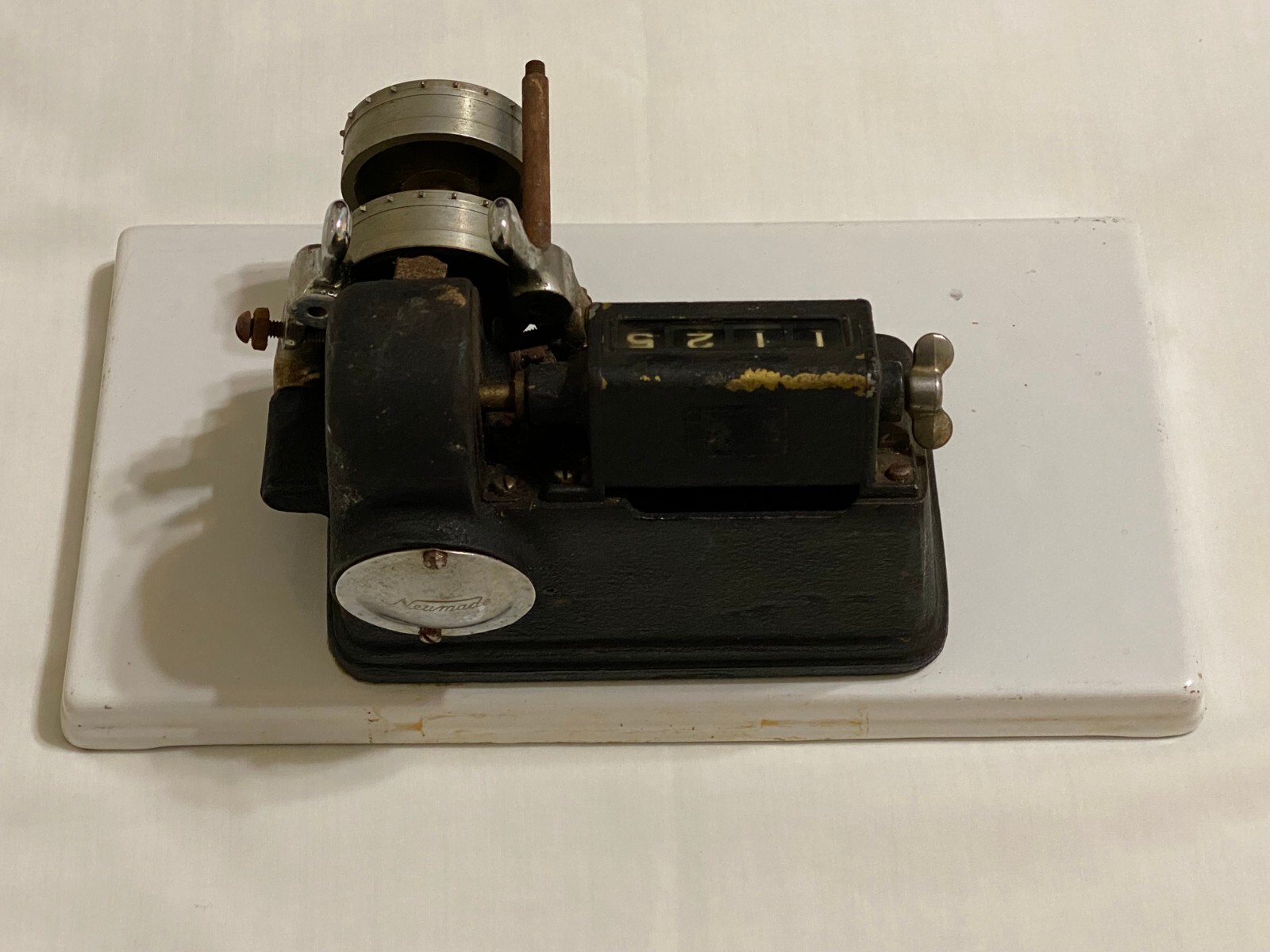 Vintage Neumade Film Measuring Machine Model HM-5-D Cast Iron & Porcelain -Parts