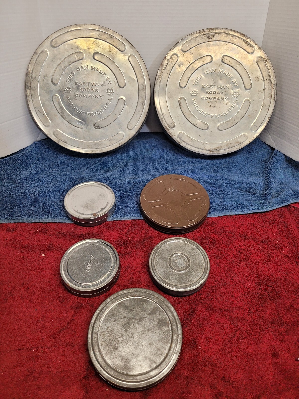 Vintage Film Reel Holder Tins Set