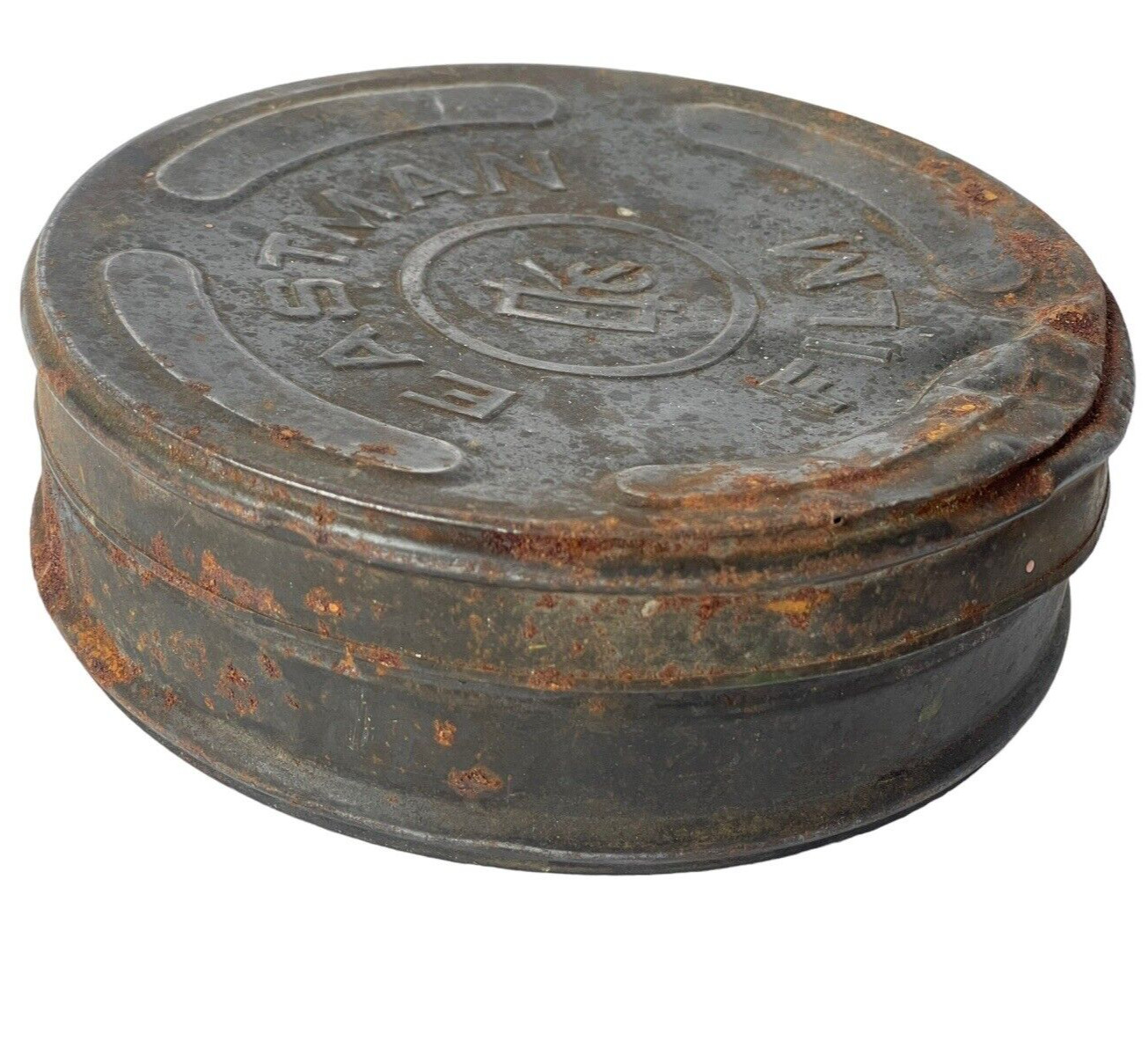 Eastman Kodak Film Cannisters Metal Two Antique Battered Rusty Containers
