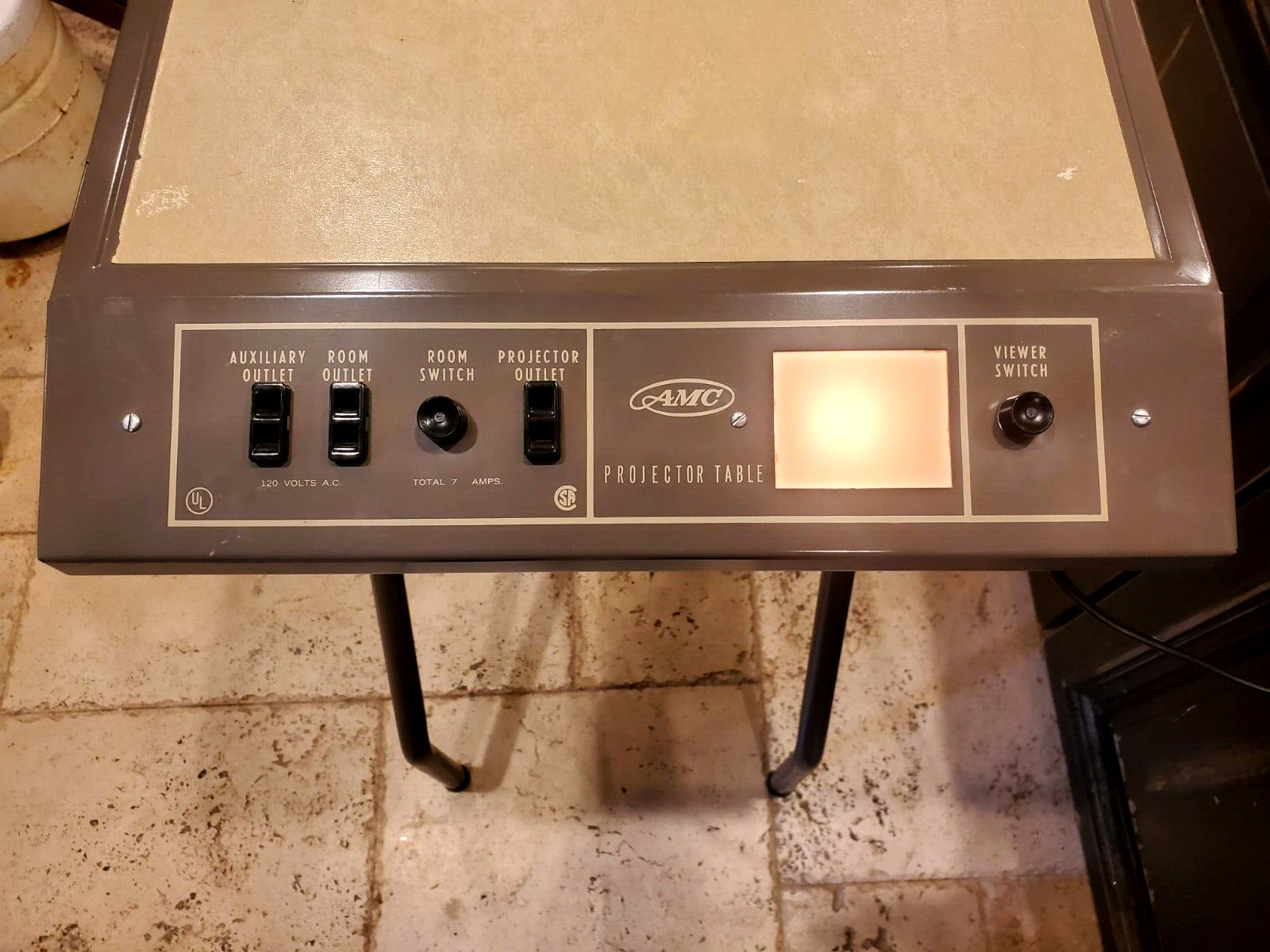 Vintage AMC Projector Projection Table w/ Room Switch Auxiliary ETC.