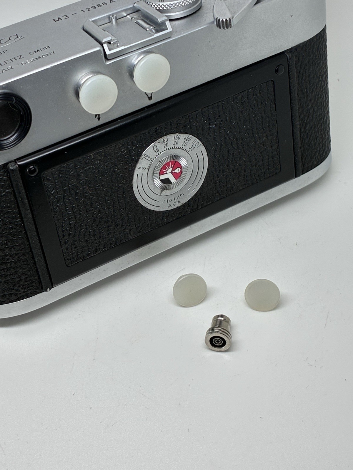 2 x Vintage Genuine Leica M Flash Socket Plugs and Co-Ax Adapter (Not M6)
