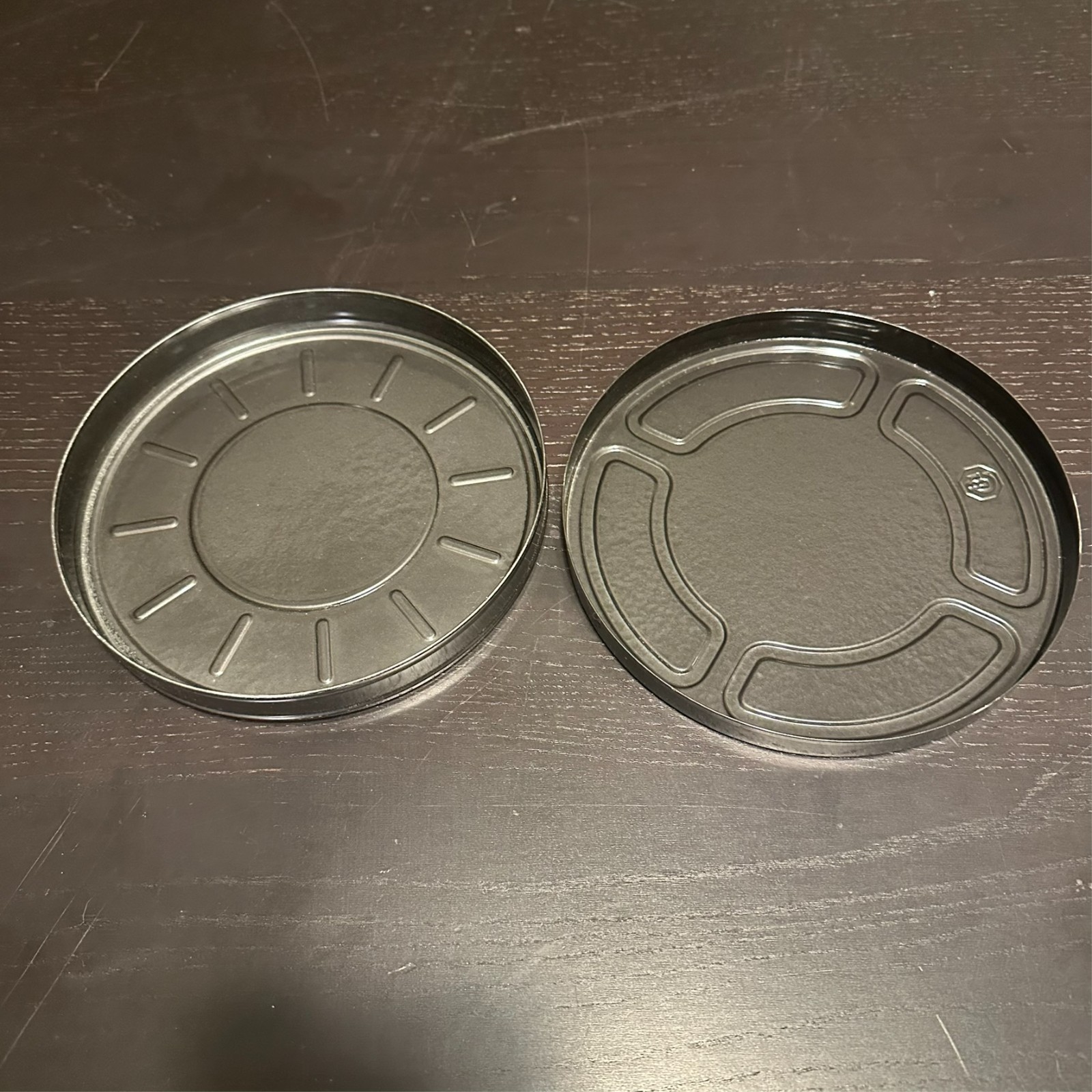 (4) Vintage Film Reel Can Lids Lot Zayre Camera Dept Kino-Dor Multi Color