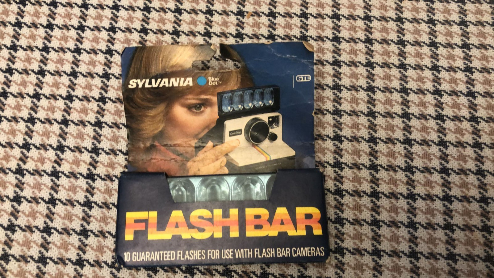 Vintage GTE Sylvania Blue Dot Flash Bar 10 Flashes Camera Accessory NOS