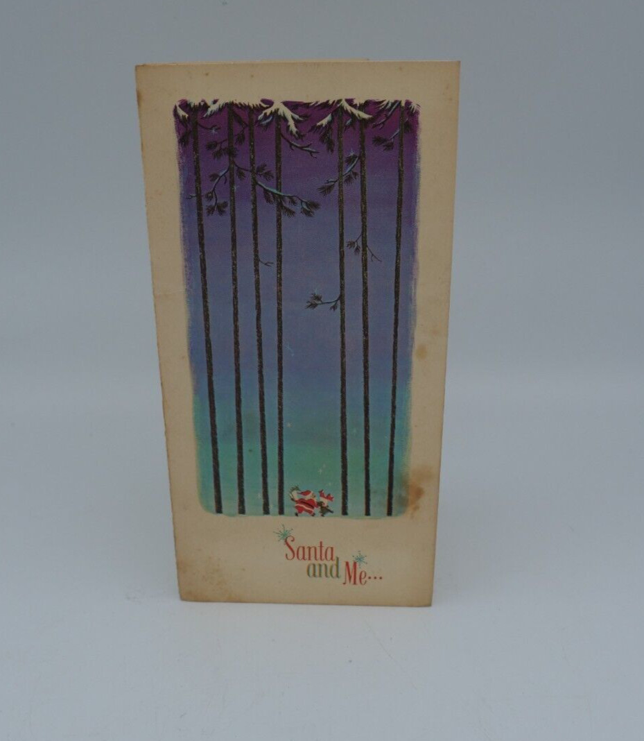 Vintage 1960’S Photograph Card Stock Folder For ” SANTA AND ME ” Photo