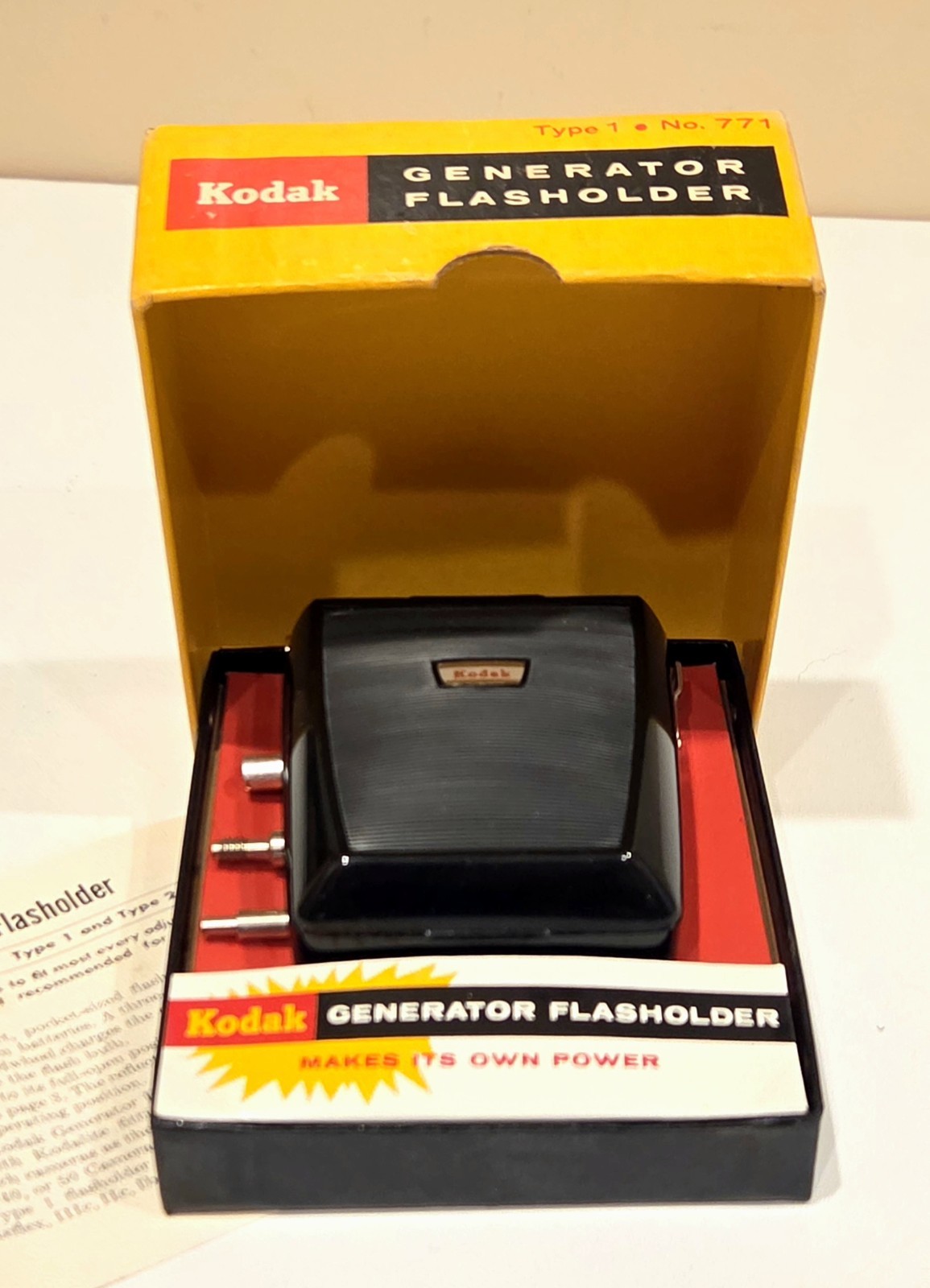 Vintage Kodak Generator Flasholder Type 1 One 771 in Original Box NIB