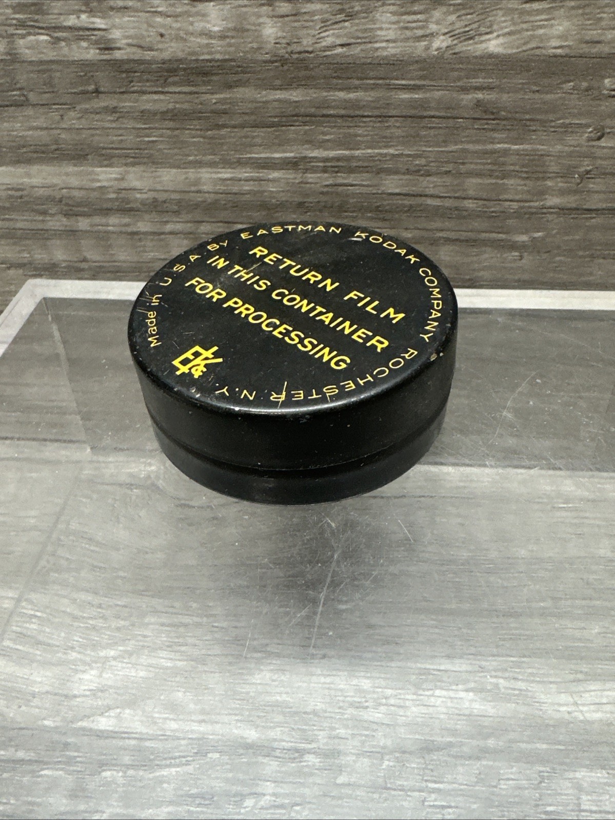 Vintage EASTMAN KODAK Company Round Metal Tin Film RETURN Container Box Holder