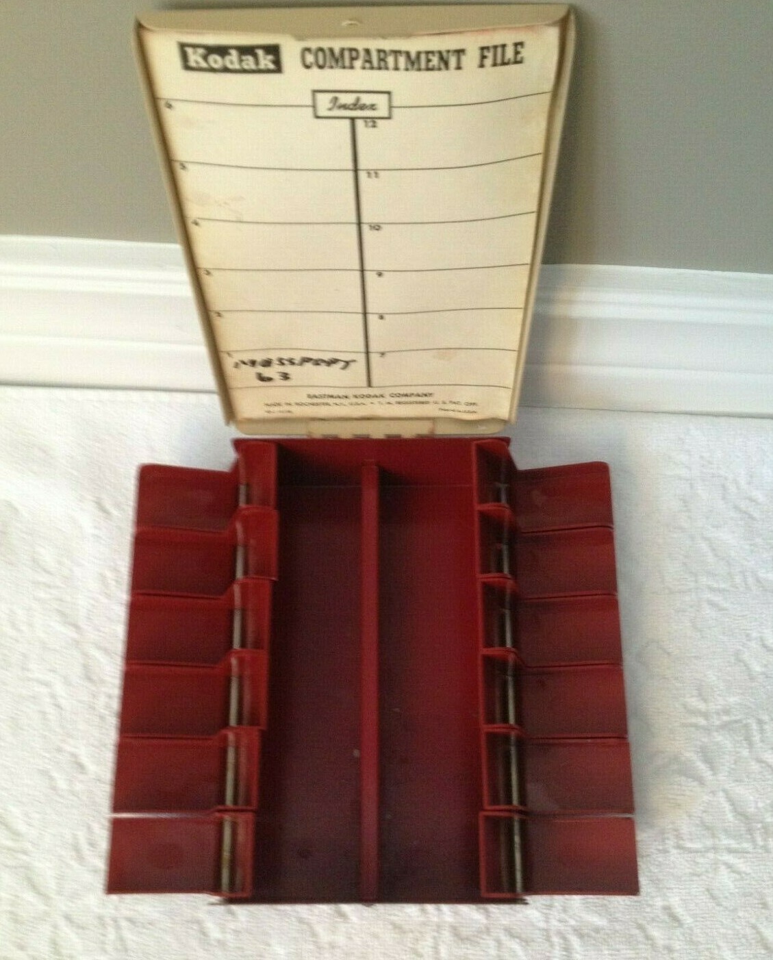 Vintage 1950’s Eastman KODAK Co. Mounted Slides File-Box w Index-Card, Label