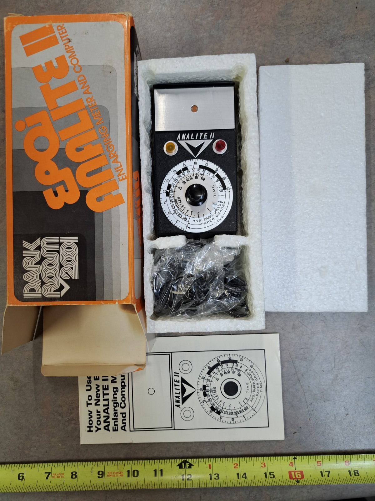 Lot of Vintage Camera Dark Room Equipment, Kodak Paper, Timer, Easel, Trays,