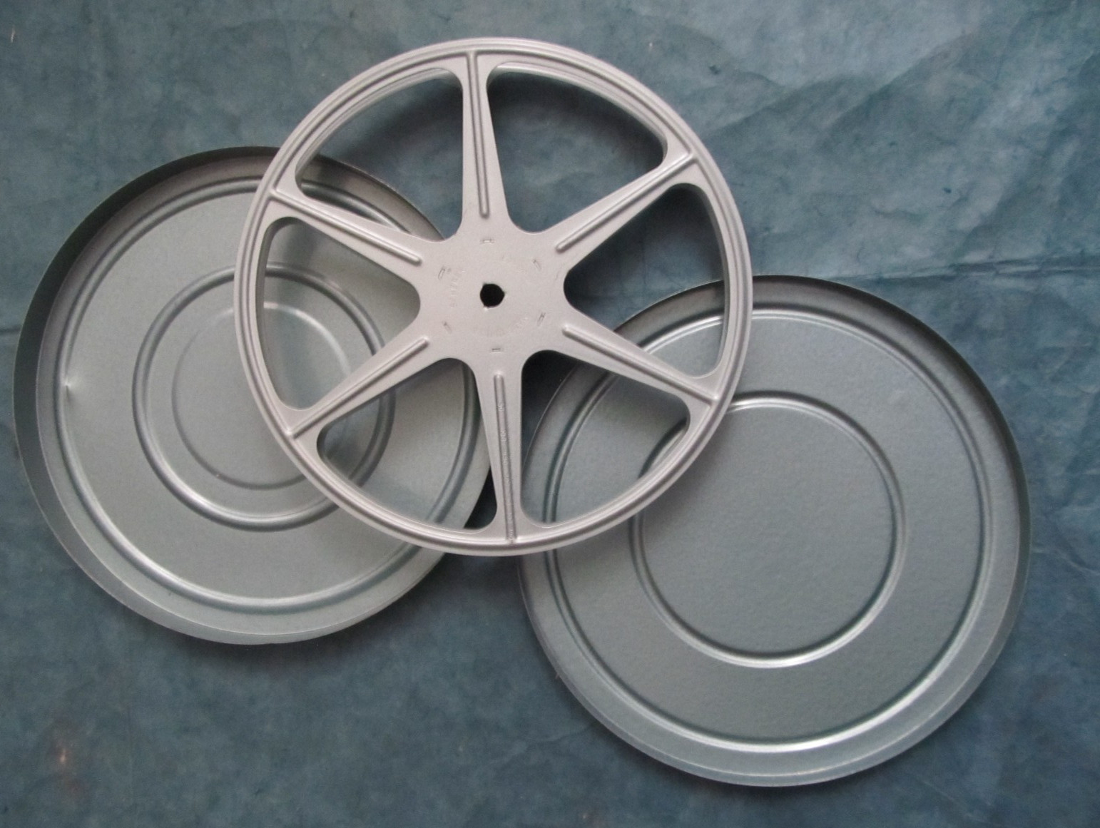 Vintage blue 8mm film canister/ box with reel