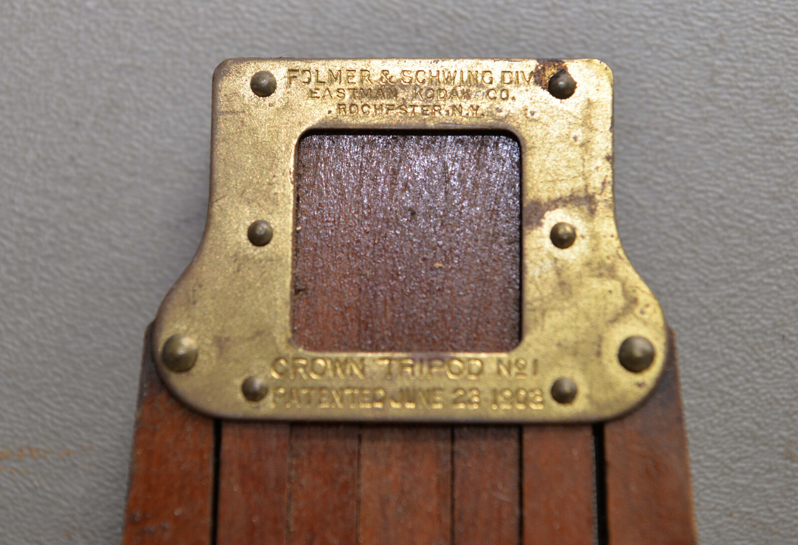2 Eastman Kodak Folmer & Schwing crown tripod No 1 two legs salesman sample 1903