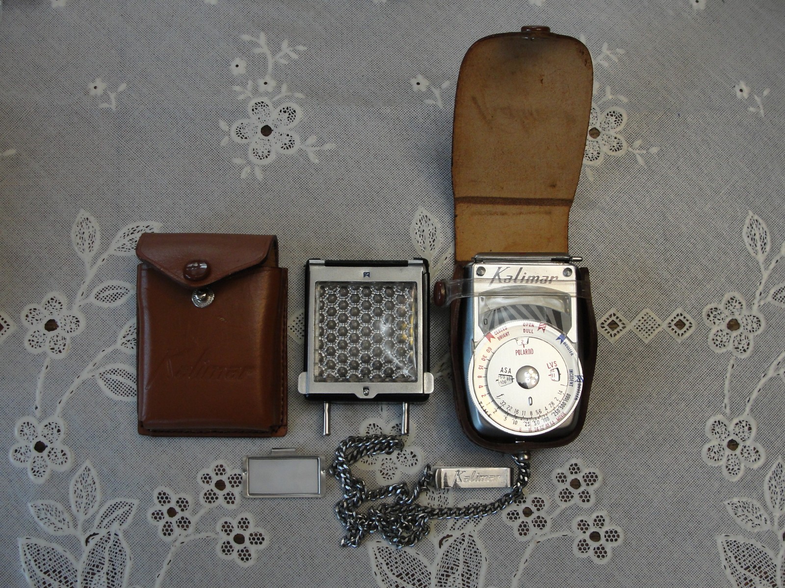 Vintage Kalimar Model B-1 Exposure Meter w/ Booster Box Instructions Chain