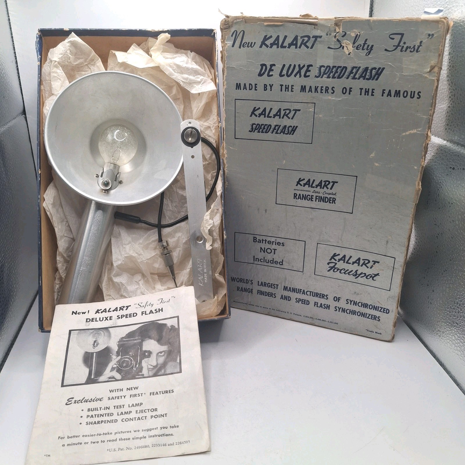 Vintage Kalart Deluxe Speed Flash Gun w/ Manuals & Film Sheet – Tested Works