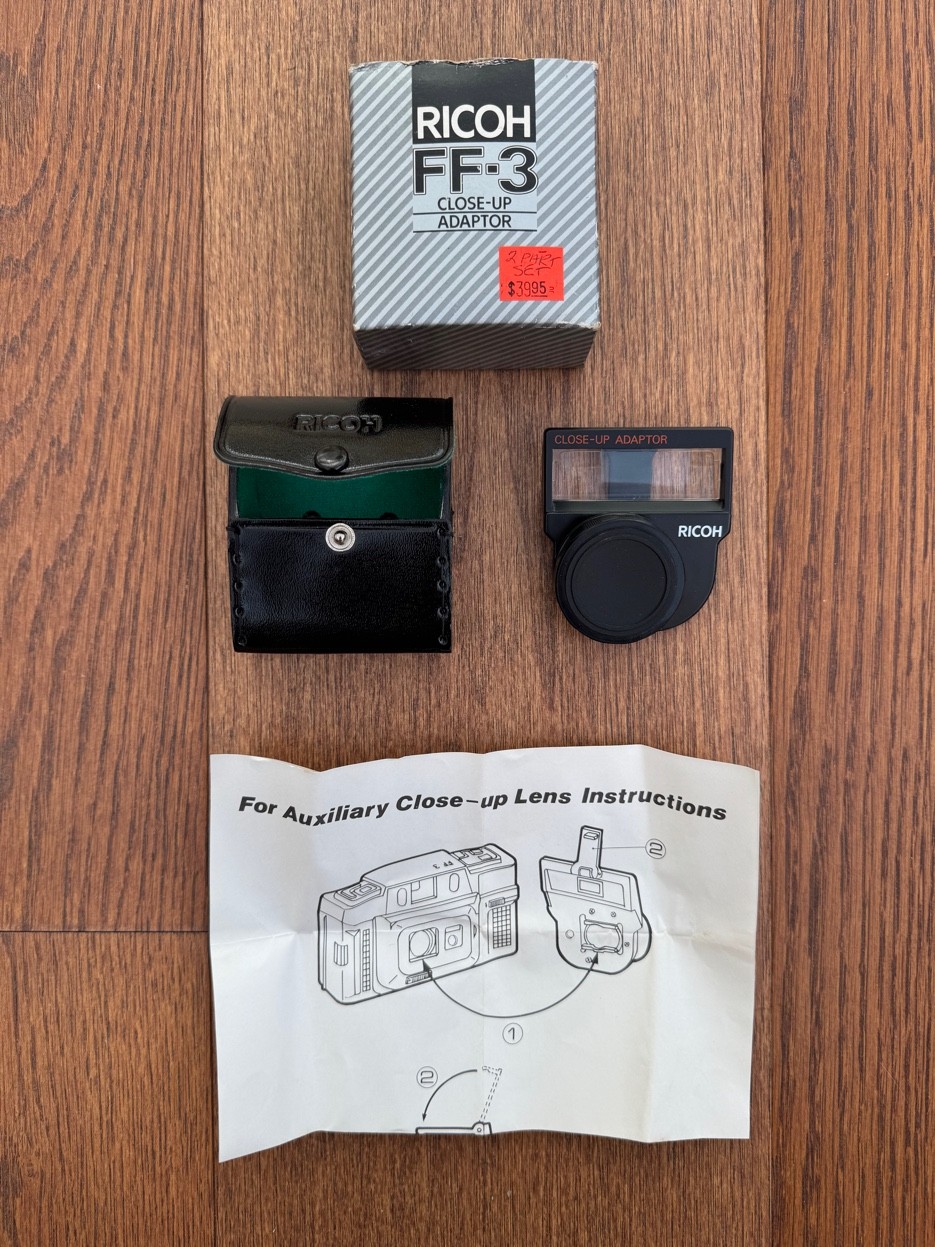 Ricoh FF-3 Close-Up Adaptor NOS in Box w/ Leather Case & Instructions Japan Made