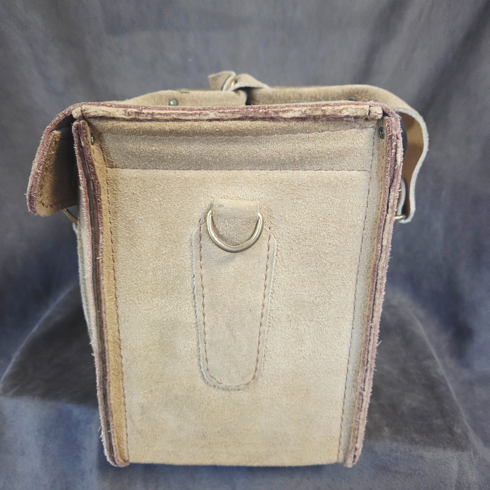 Vintage RAMROD Suede Leather Camera Bag 12×8.5×6 Made USA Cowhide Field Case