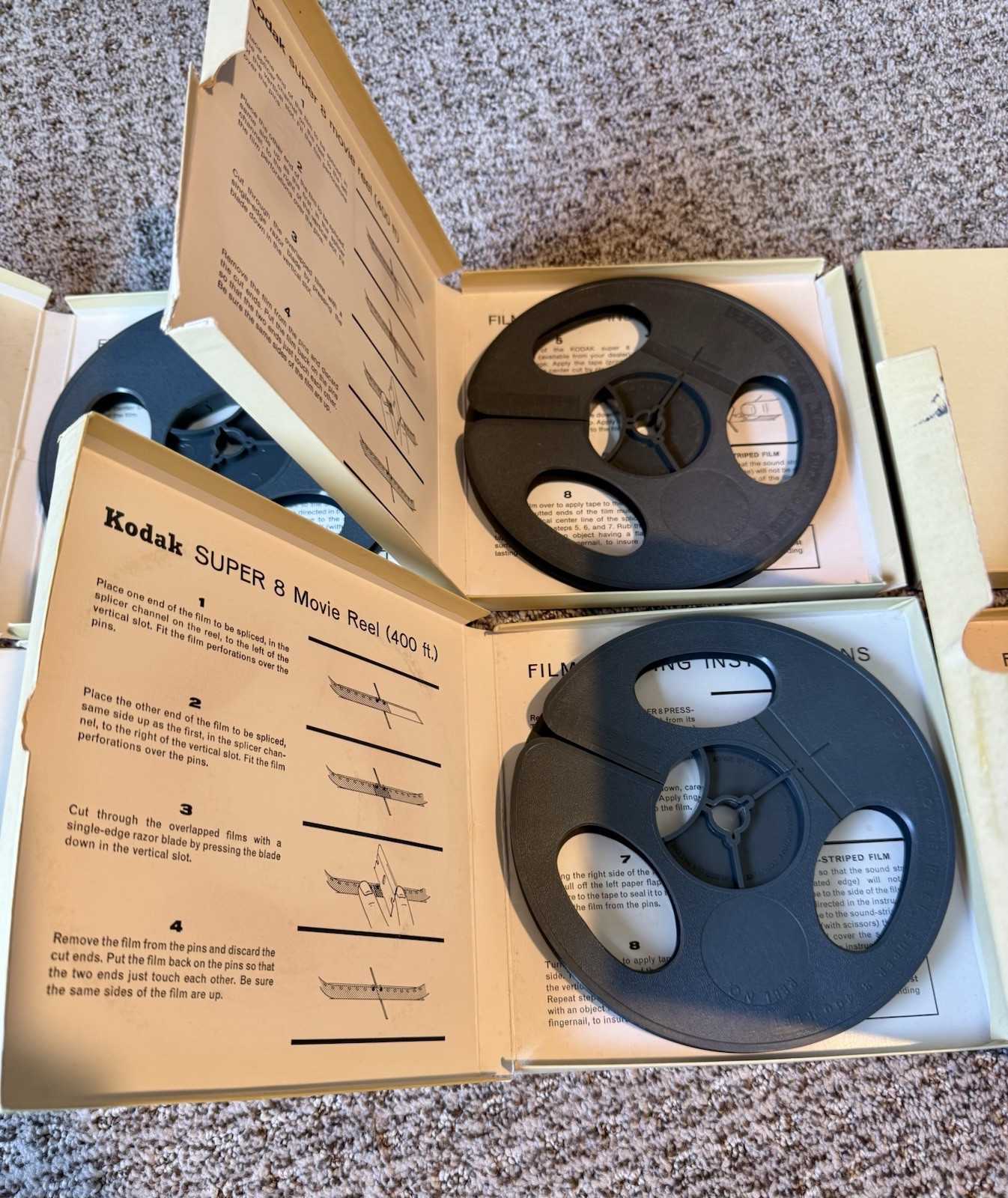 Lot of 8 Kodak Super 8 8mm Movie Reel 400 ft Feet Empty Reels Unmarked Box VTG