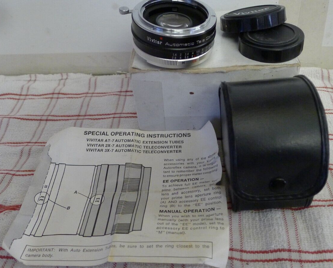 Vivitar Automatic Tele Converter 2X-7 +Snap Case &Instruction Sheet – Japan