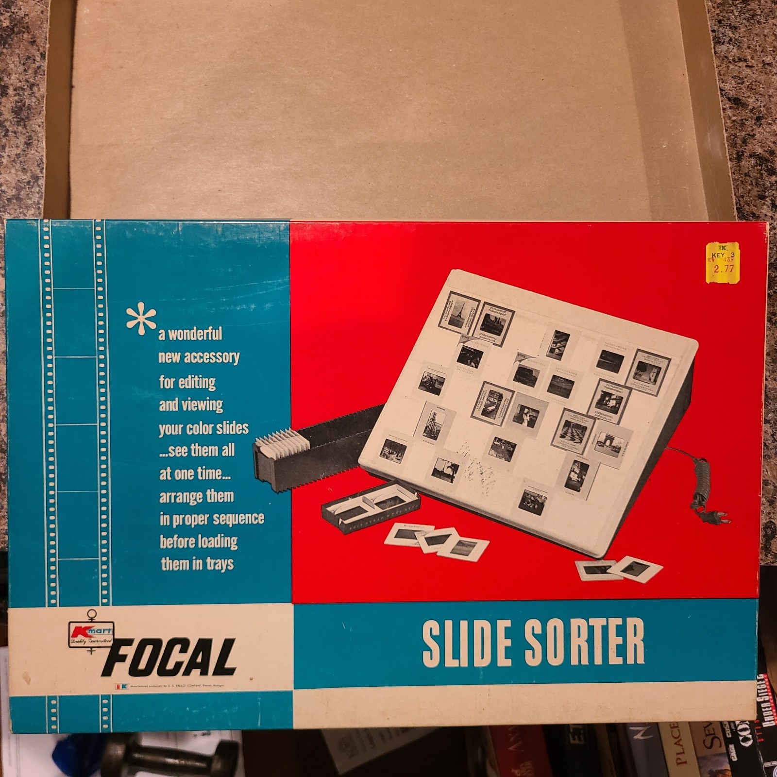 Vintage Kmart Focal Slide Sorter with Original Box and Light Socket/Cord