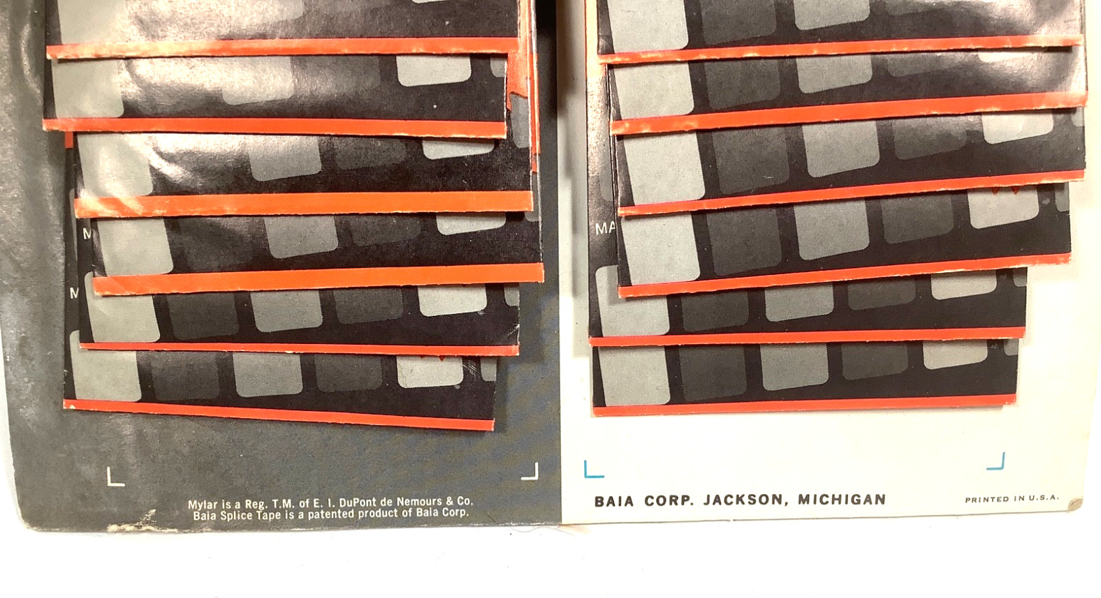 18 Vtg BAIA 8mm SPLICE TAPES FOR HOME MOVIE EDITING made in Michigan NOS