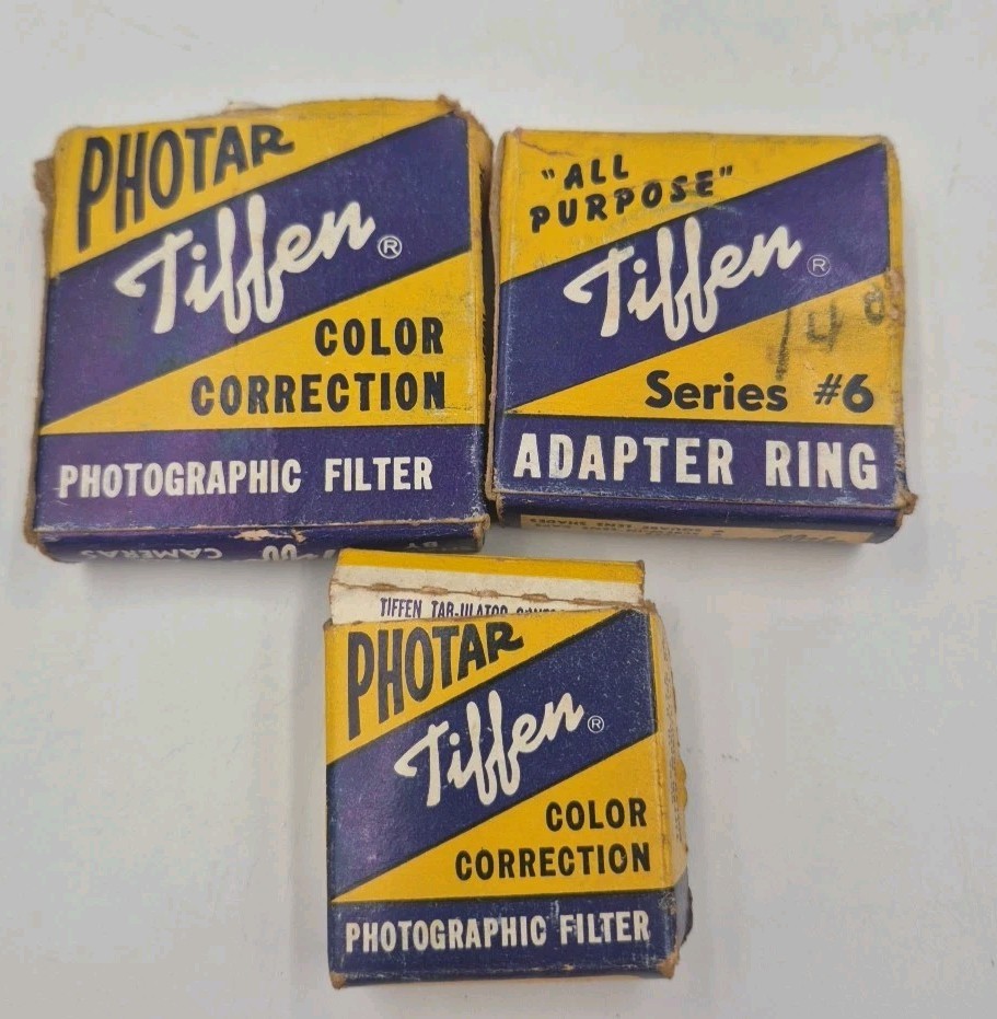 Vintage Tiffen Photar Filters & Adapter Ring in Original Boxes