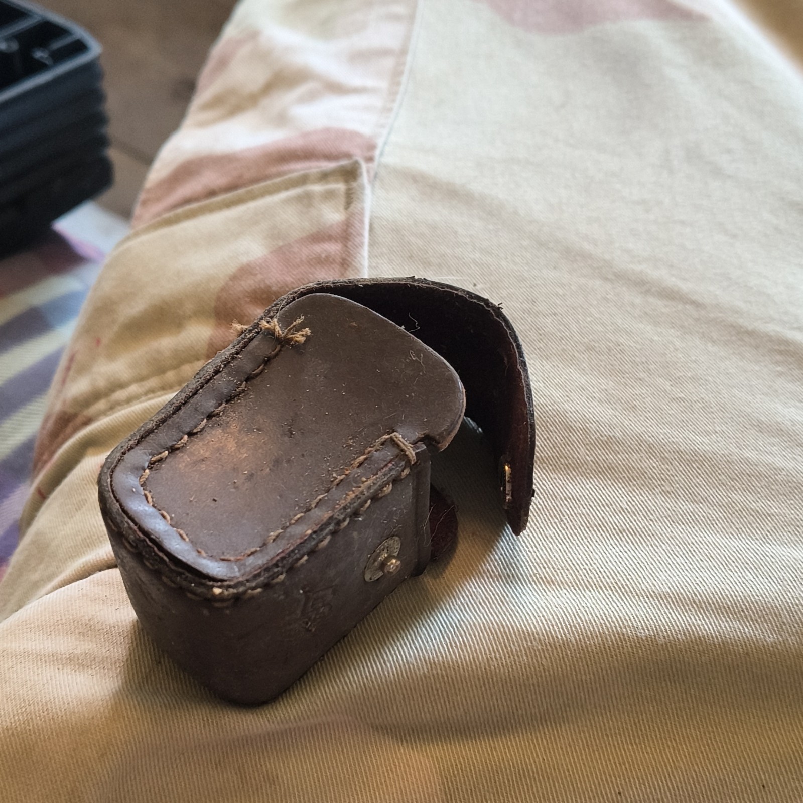 Vintage Leica Leather Camera Case Pouch w/ Snap Closure, Brown