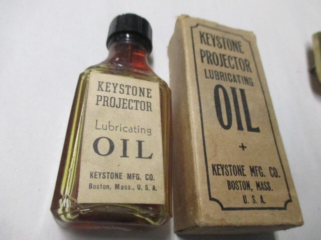 Vintage Keystone Projector Lubricating Oil boston movie machine accessory bottle