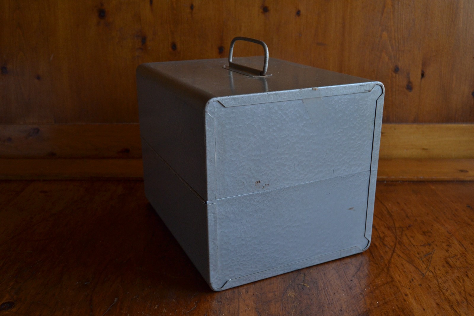 Vintage Brumberger Film Reel Carry Case Metal Box Holds 12 Reels