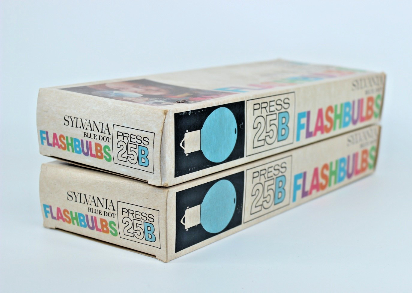 Sylvania Blue Dot Flashbulbs 25B 24 Bulbs Open Original Packaging Lot of 2 Boxes