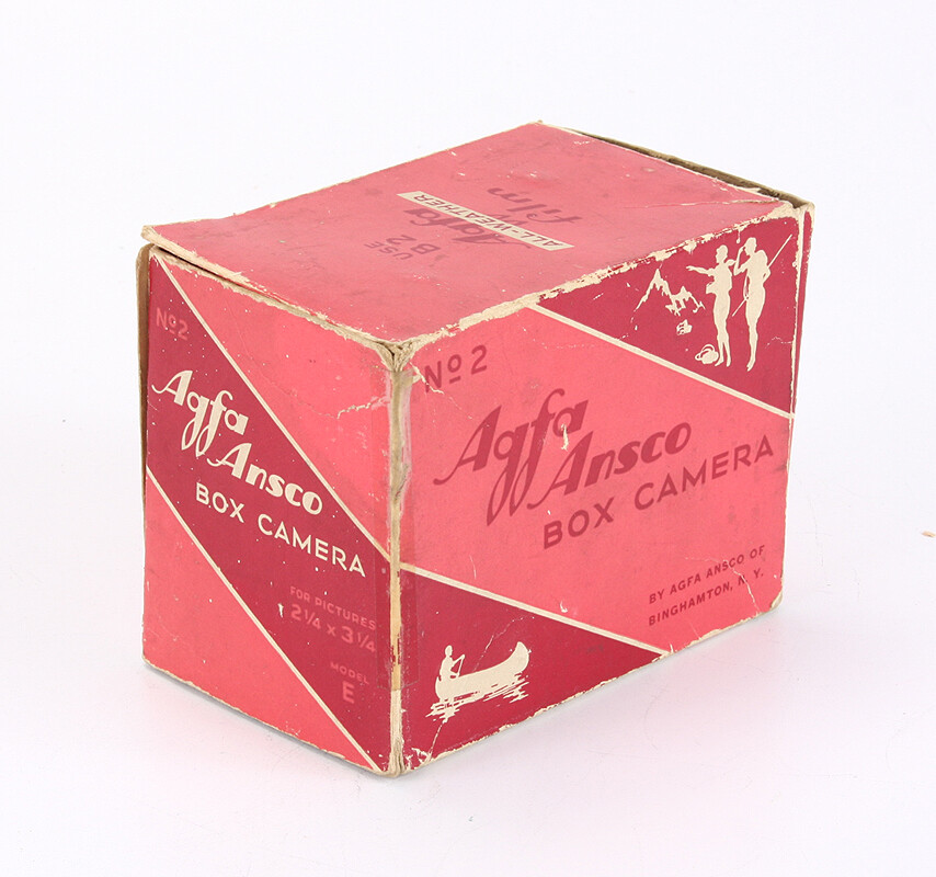 AGFA ANSCO EMPTY BOX ONLY FOR NO. 2 BOX CAMERA, MAROON/cks/204488