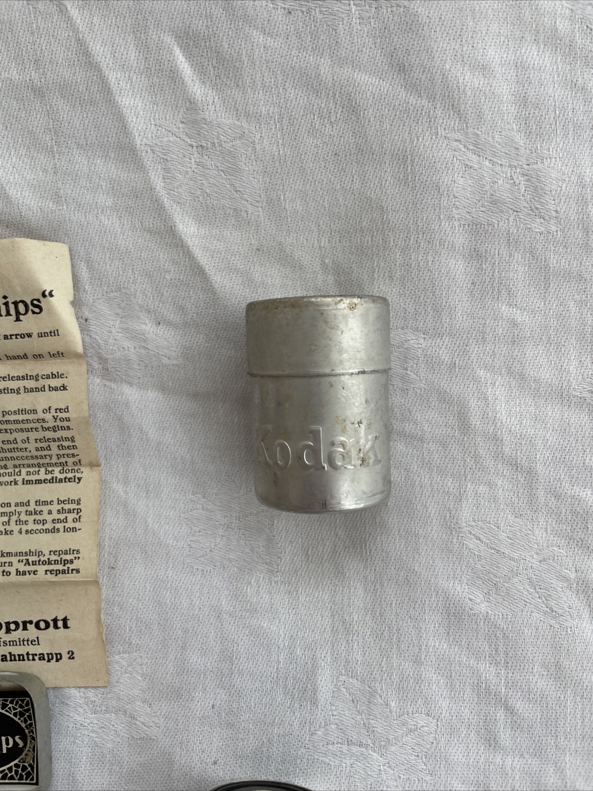 Vtg Mixed Lot Haka Autoknips Model I Germany/3Kodak Tins 1 Lens 2 Rolls READ