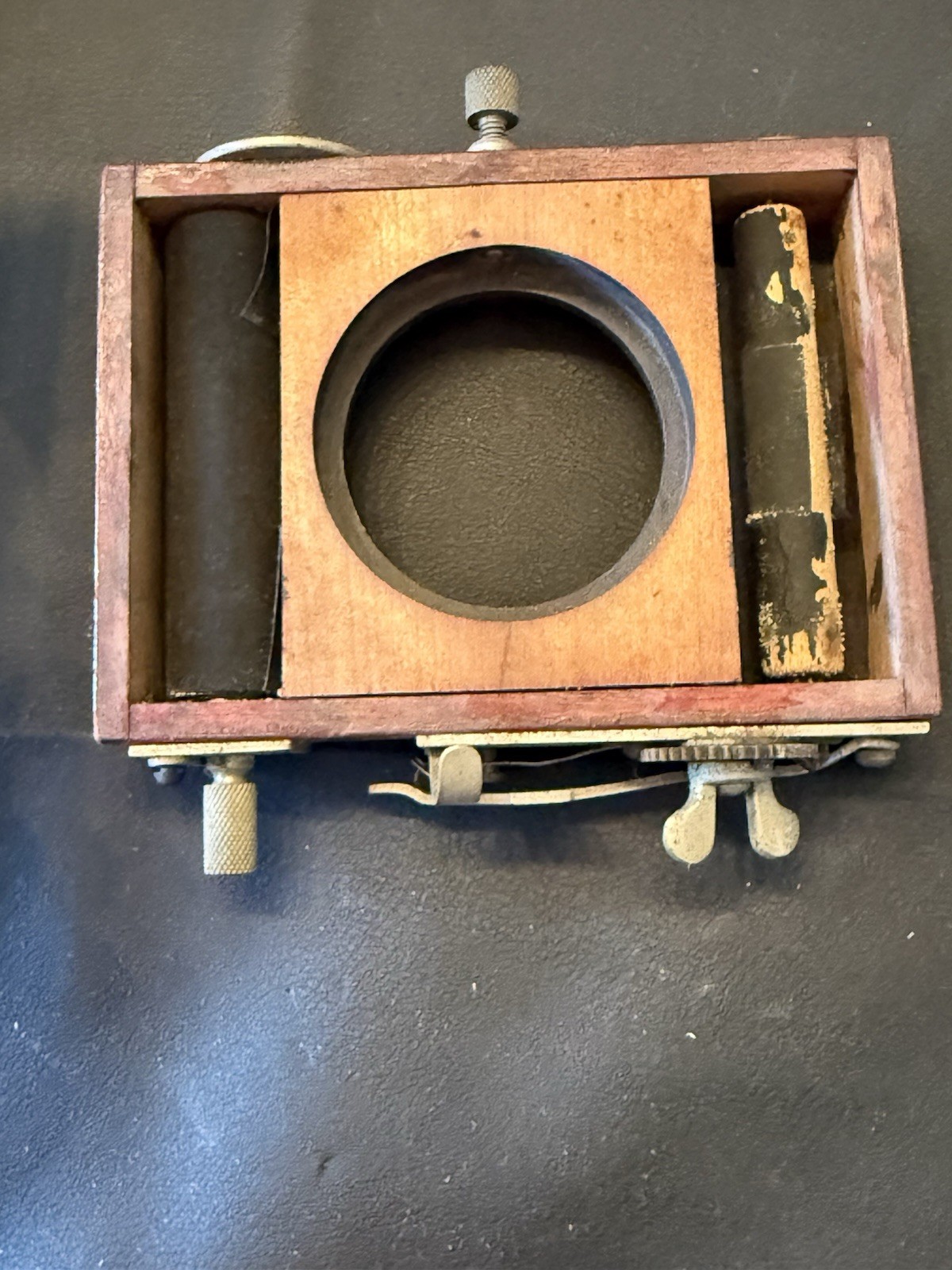 Antique Large Format Camera Roller Blind Shutter Wood Brass c1900 Complete