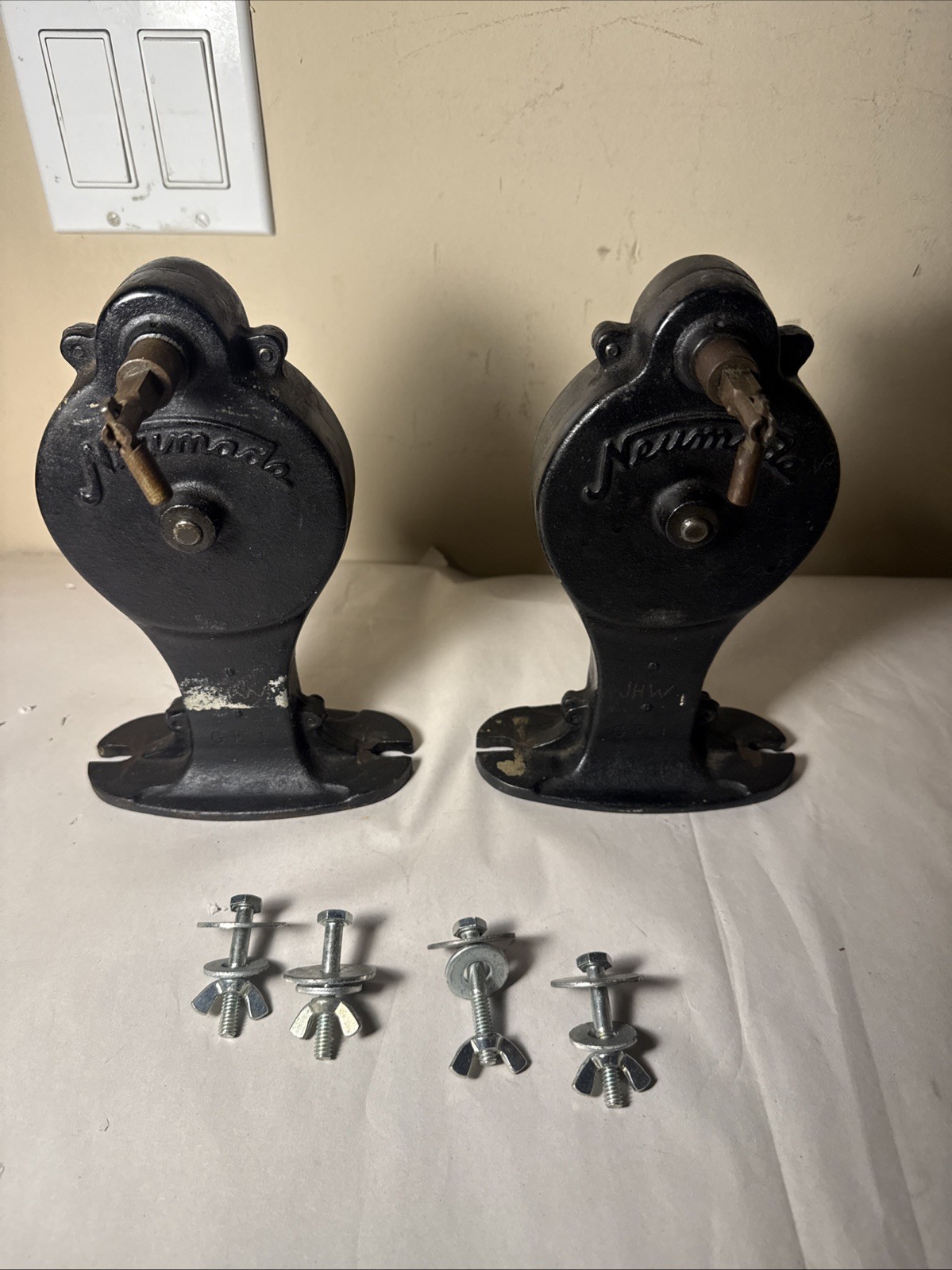 (2) Vintage Neumade 35mm Cast Iron Dynamic Rewind