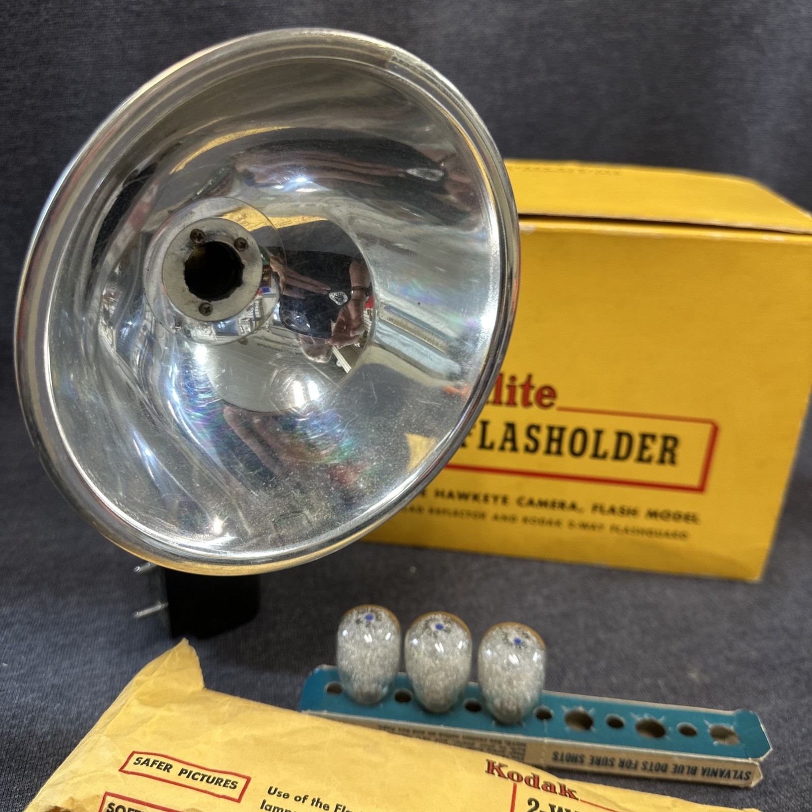 Vintage Kodak 177F Kodalite Flasholder W/lumaclad Reflector & Flashguard D2C