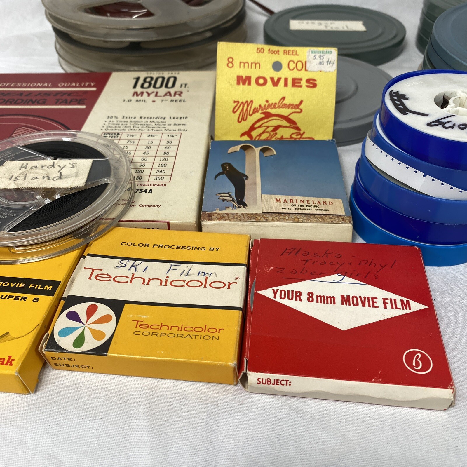 29 Vintage 8mm Super 8 Reels & Film Cans Ski Alaska Island Expedition Home